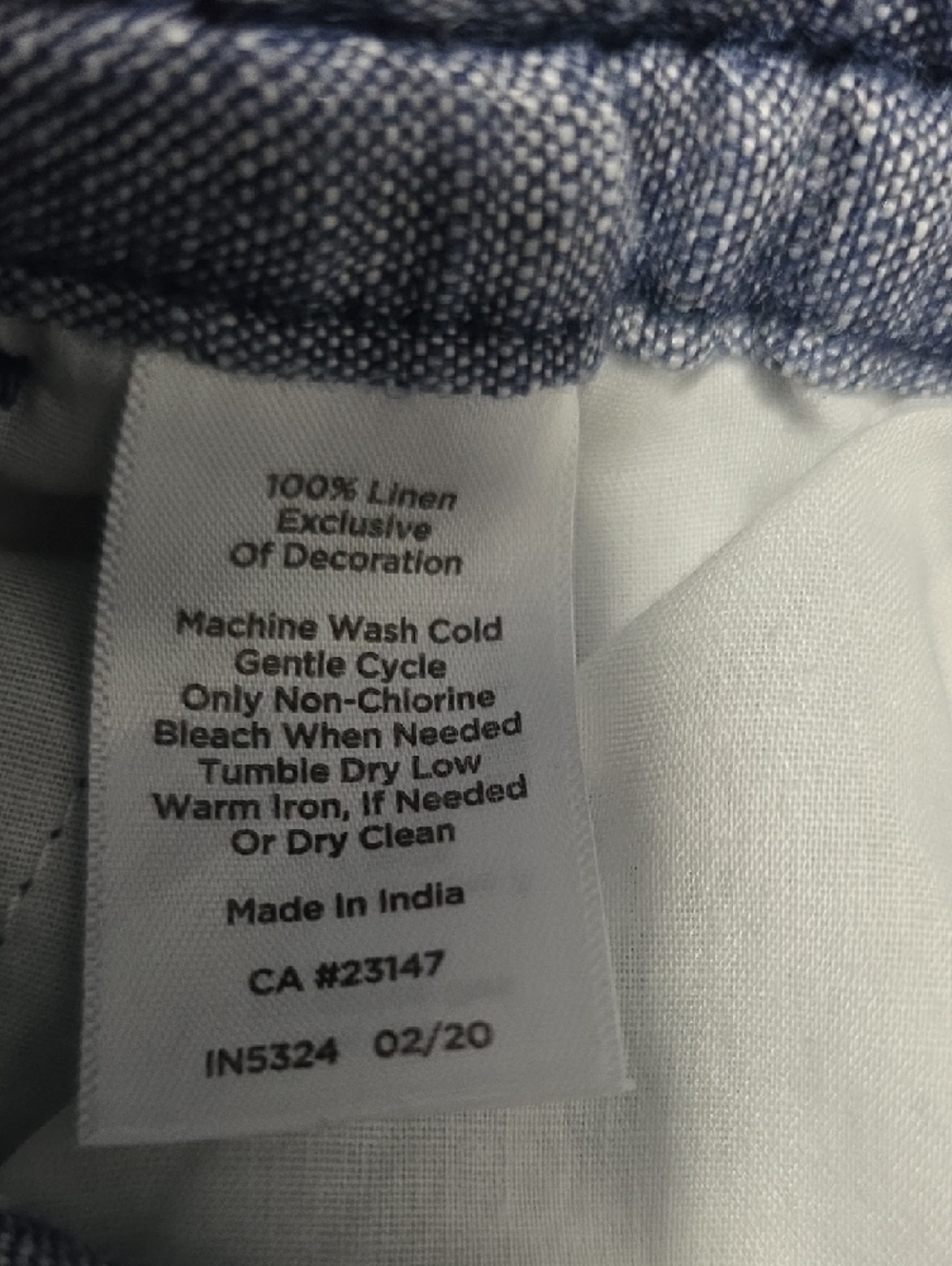 Talbots Linen Relaxed Chambray Wide-Leg Drawstring Pants in Blue - Picture 5 of 5